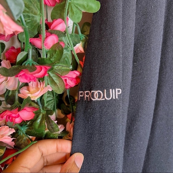 🌹Proquip Black Water Repellent 100% Merino Wool Sweater Mens Large Outdoor Work - Picture 2 of 7